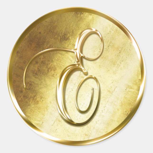 Pegatinas del Sello para sobres E Monograma Faux G (Anverso)