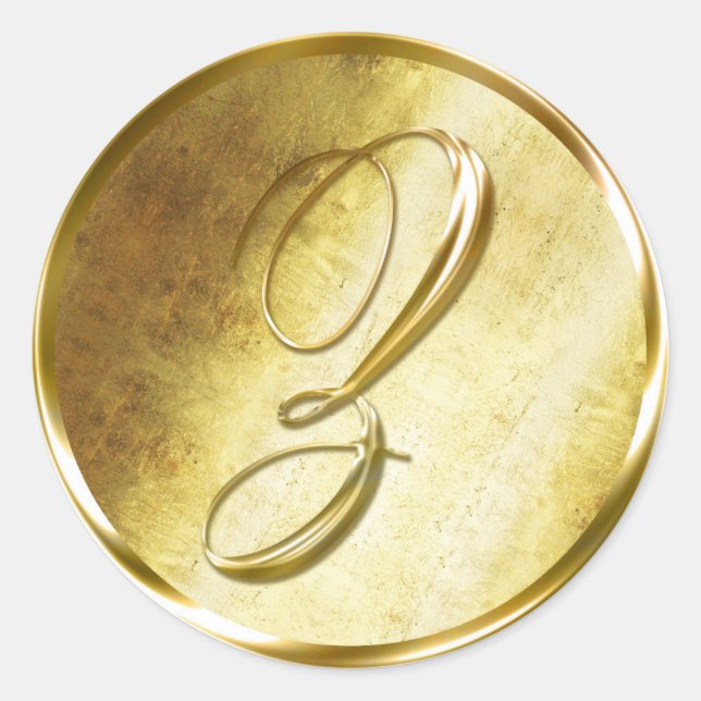 Pegatinas del Sello para sobres Gold Monogram Z (Anverso)
