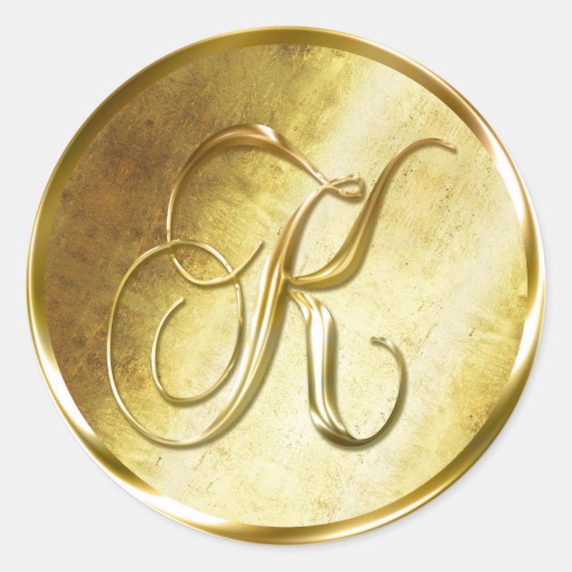 Pegatinas del Sello para sobres K Monogram Faux Go (Anverso)