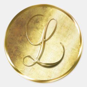 Pegatinas del Sello para sobres L Monogram Faux Go