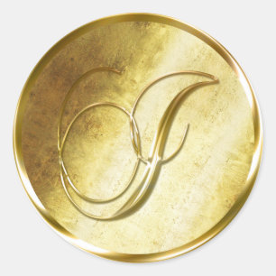 Pegatinas del Sello para sobres Monograma Faux Gol