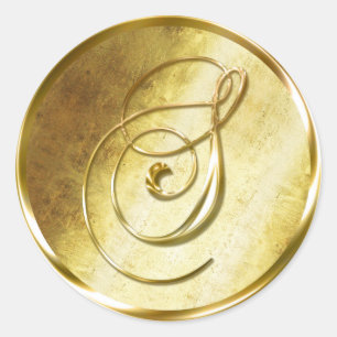 Pegatinas del Sello para sobres Monograma Faux Gol