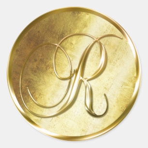 Pegatinas del Sello para sobres R Monogram Faux Go