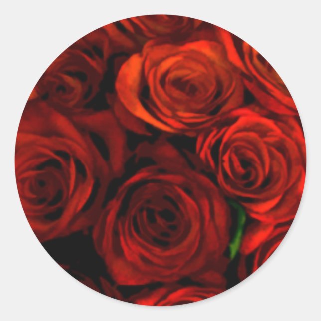 Pegatinas del Sello para sobres Rosa Rojo (Anverso)