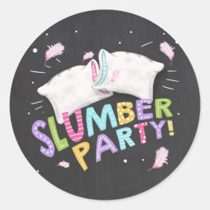 Pegatinas del Sello para sobres Sleepover Fiesta d