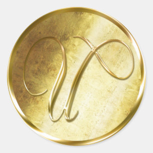 Pegatinas del Sello para sobres U Monogram Faux Go