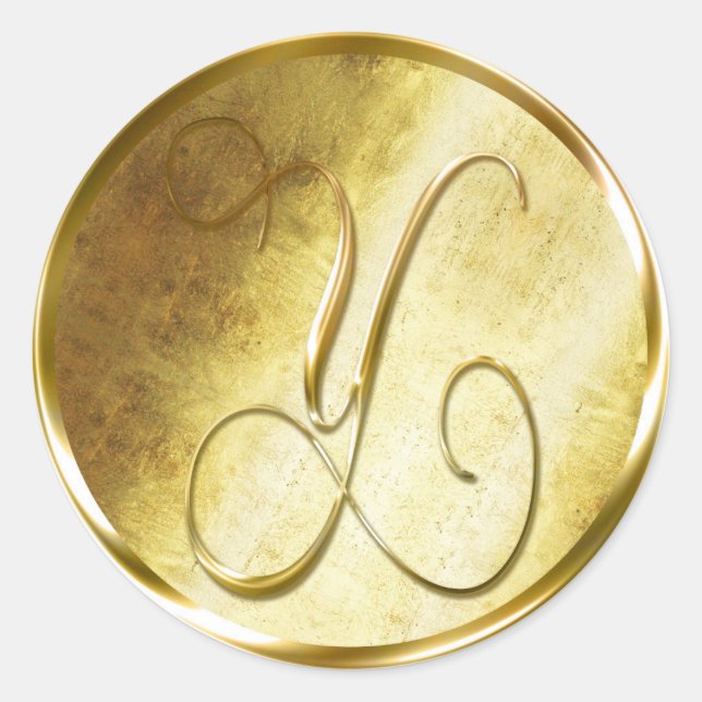 Pegatinas del Sello para sobres Y Monogram Faux Go (Anverso)