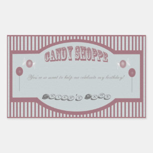Pegatinas del Shoppe del caramelo - rojo