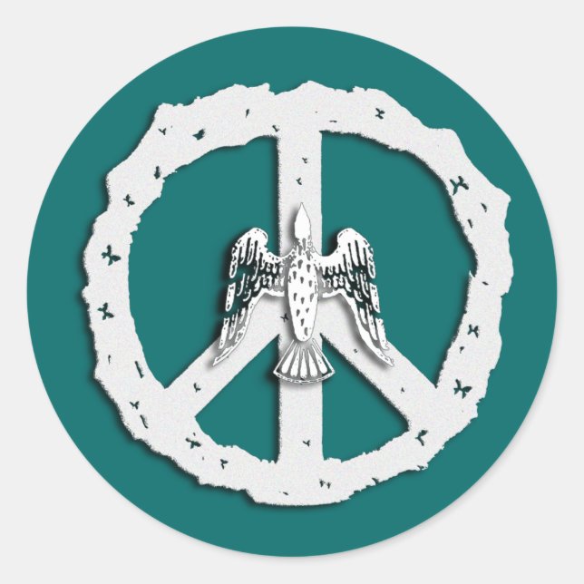 Pegatinas del símbolo y de la paloma de paz (Anverso)