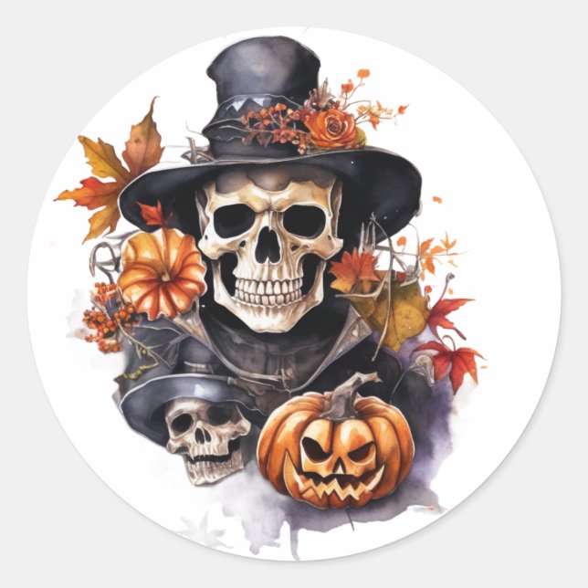 Pegatinas del Skull de Halloween (Anverso)