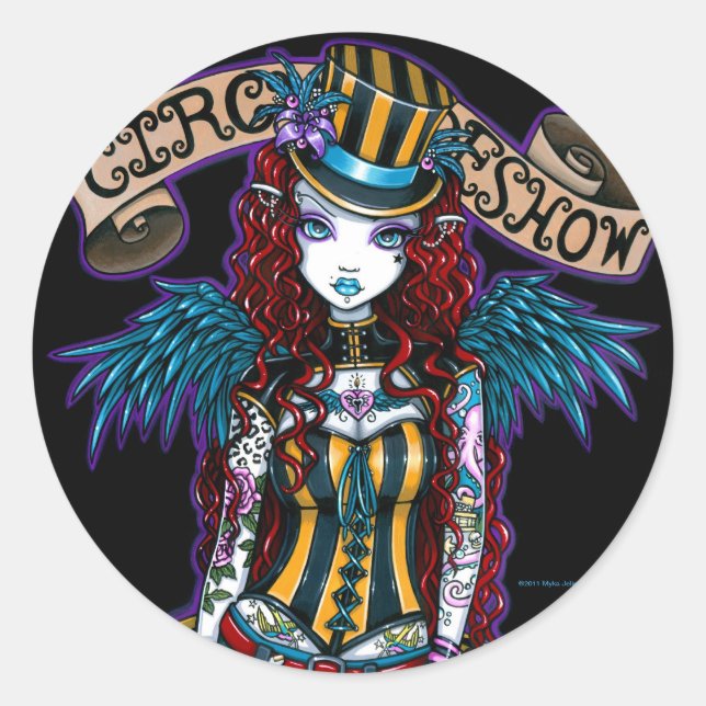 pegatinas del Steampunk Circus Tattoo Sideshow (Anverso)