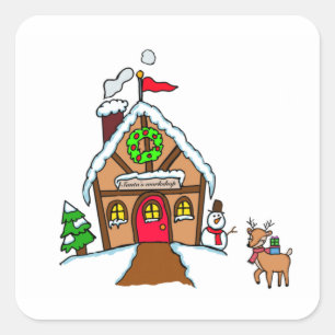 Pegatinas del taller de Santa Claus