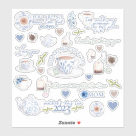 Pegatinas del té del vinilo del día de la madre