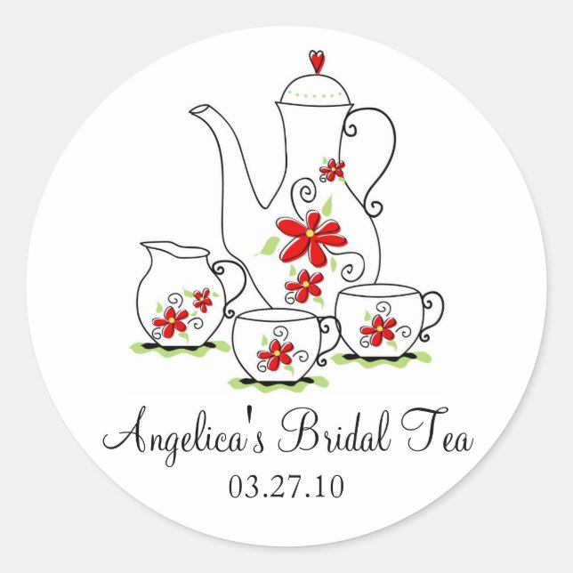Pegatinas del Tea Set Bridal Tea Rojo (Anverso)