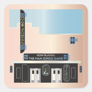 Pegatinas del Teatro Mah Jongg Deco