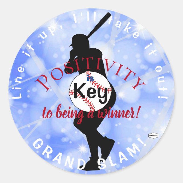 Pegatinas del tema del béisbol Luz azul HAMbyWG (Anverso)