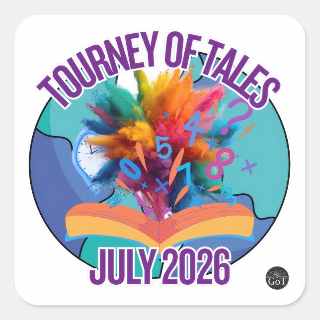 Pegatinas del Torneo de Cuentos de julio de 2026 (Anverso)