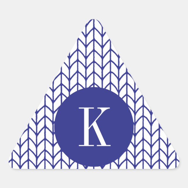 PEGATINAS del triángulo BLUE LINE KNIT + Inicial I (Anverso)