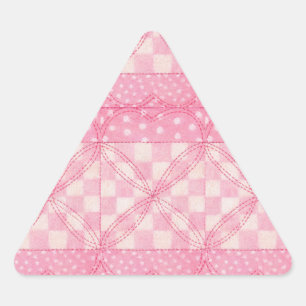 Pegatinas del Triángulo de PINK HEART QUILT