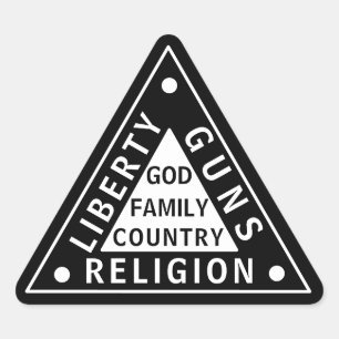 Pegatinas del triángulo religioso de armas de libe