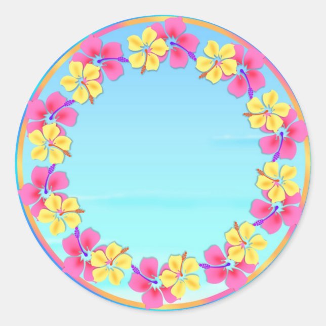 Pegatinas del Trópico Hawiian Luau Cupakes Toppers (Anverso)