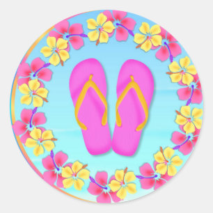 Pegatinas del Trópico Hawiian Luau Cupakes Toppers