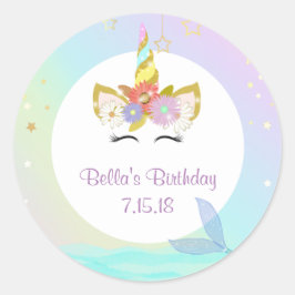 Pegatinas del unicornio de la sirena