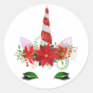 Pegatinas del unicornio del navidad