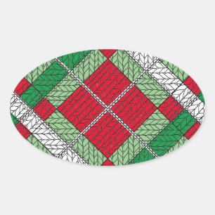 PEGATINAS del VACÍO ARGYLE KNIT Oval