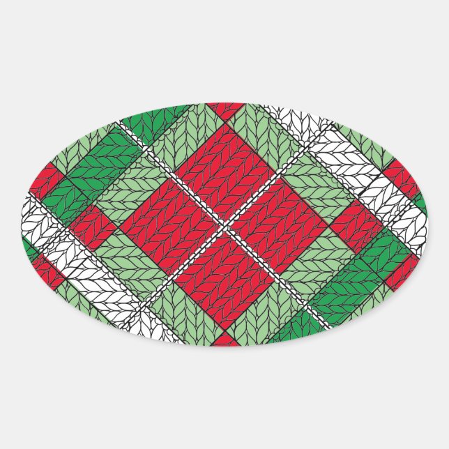 PEGATINAS del VACÍO ARGYLE KNIT Oval (Anverso)