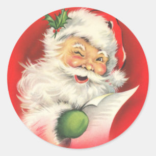 pegatinas del Viejo Santa Claus de los años 1940
