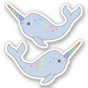 Pegatinas del Vinyl Arcoiris Narwhal