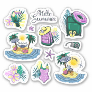 Pegatinas del Vinyl Tropical de Verano