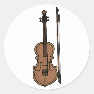 Pegatinas del Violin Doodle de Instrumento Musical