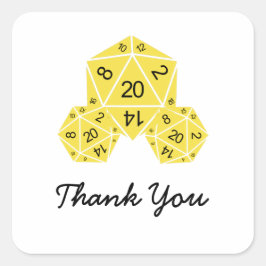 Pegatinas del Yellow D20 Dice Gracias