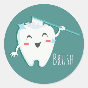 Pegatinas Dentista (hoja de 20) Brush
