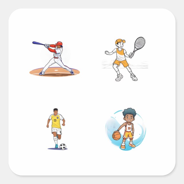 pegatinas deportivos de 4 Personalizados (Anverso)