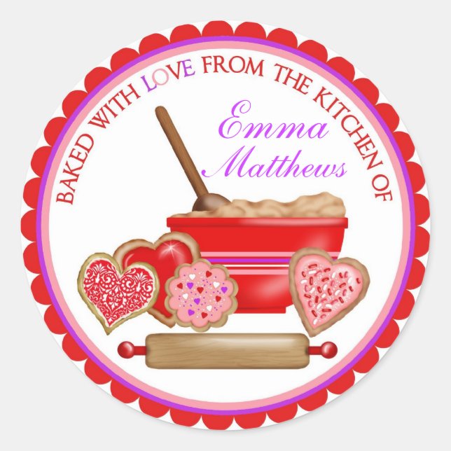 Pegatinas día de San Valentín Cookies (Anverso)