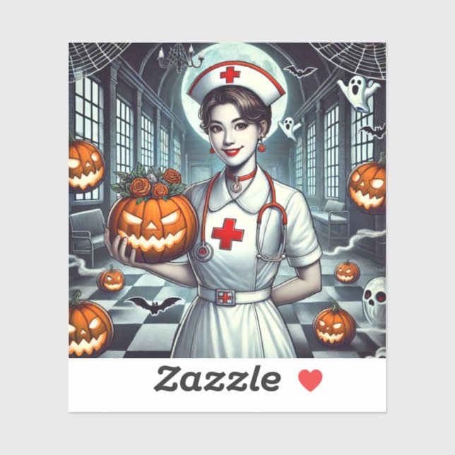 Pegatinas diseñan enfermería Día de Halloween (Hoja)