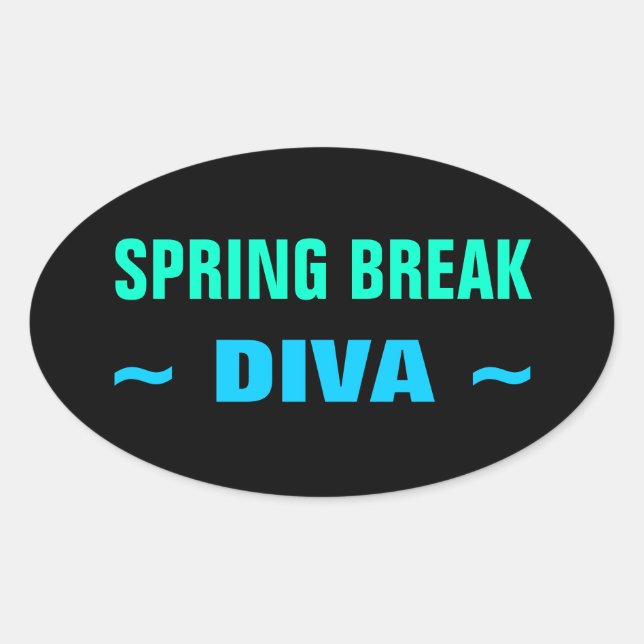 Pegatinas DIVA DE SPRING BREAK (4, oval) (Anverso)