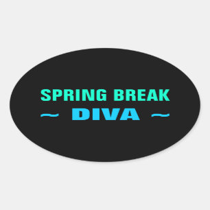 Pegatinas DIVA DE SPRING BREAK (4, oval)