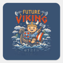 Pegatinas divertidas de Futuro Vikingo Noruego