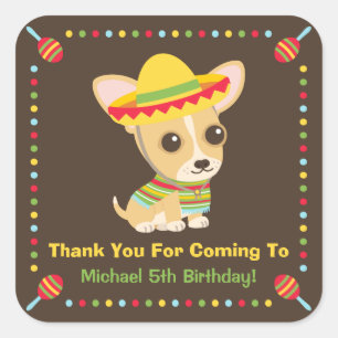 Pegatinas divertidas de la fiesta de niños mexican