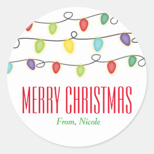 Pegatinas divertidas de luces de Navidad para favo