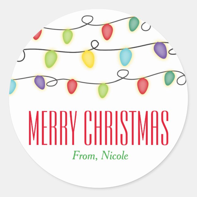 Pegatinas divertidas de luces de Navidad para favo (Anverso)