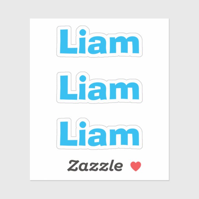 Pegatinas divertidas de nombre azul para niños lin (Hoja)