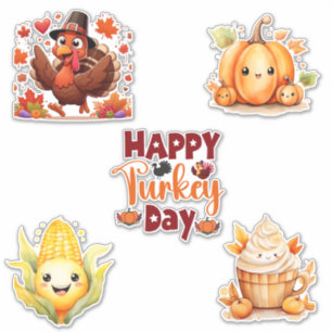 Pegatinas divertidas del Día de Acción de Gracias