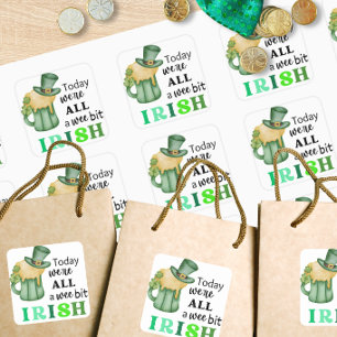 Pegatinas divertidas irlandesas en forma cuadrada