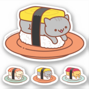 Pegatinas divertidos - CATS SUSHI - TAMAGO