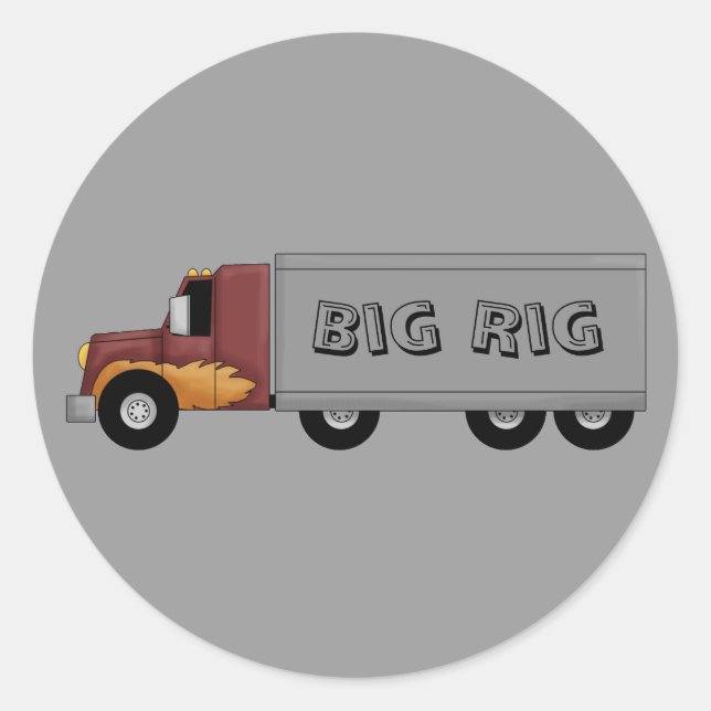 Pegatinas divertidos de Big Rig 18 Wheeler Semi Tr (Anverso)